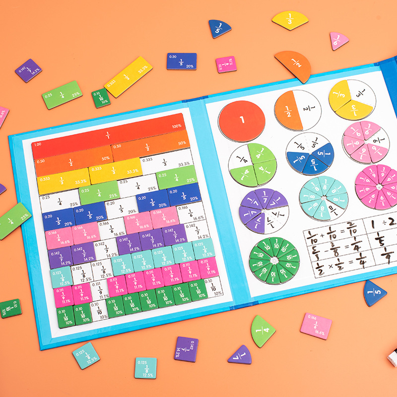 Demostrador de disco de puntuación magnética, denominador molecular, suma y resta cognitiva, cálculo, material didáctico de matemáticas de la escuela primaria de tercer grado, juguete