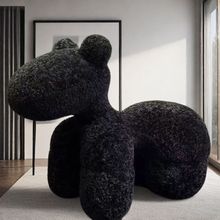 网红北欧小马椅休闲家用动物座椅卡通可爱儿童客厅滑轮小马椅网红