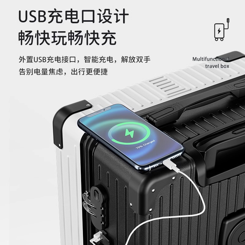 Maleta Marco de aluminio 20 Maleta trolley Rueda universal 24 Maleta para estudiantes masculinos y femeninos 26 Caja de contraseña Gran capacidad 29 pulgadas