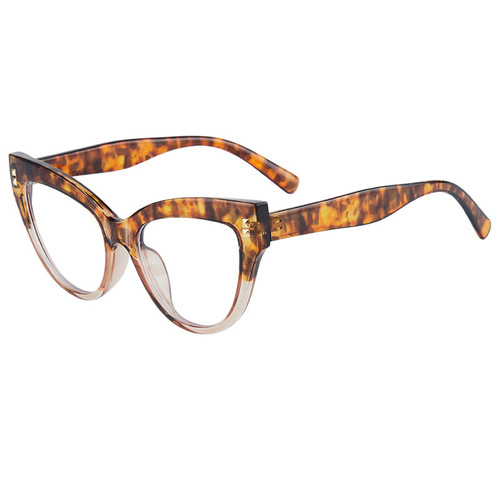 Personalized Western European cat-eye retro modern glasses for women, Instagram influencer style, rivet decoration, trendy, cross-border, non-prescription, blue light protection