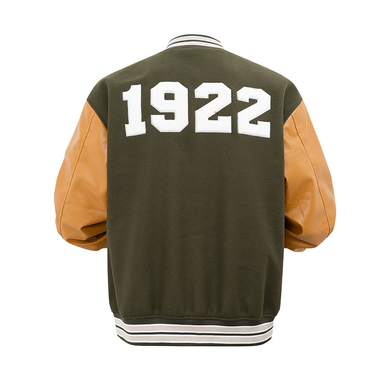 Hombres de béisbol para hombres y mujeres pueden usar chaquetas de estilo europeo y americano sueltas, chaquetas de tendencia de costilla de cuero pu, chaquetas superiores