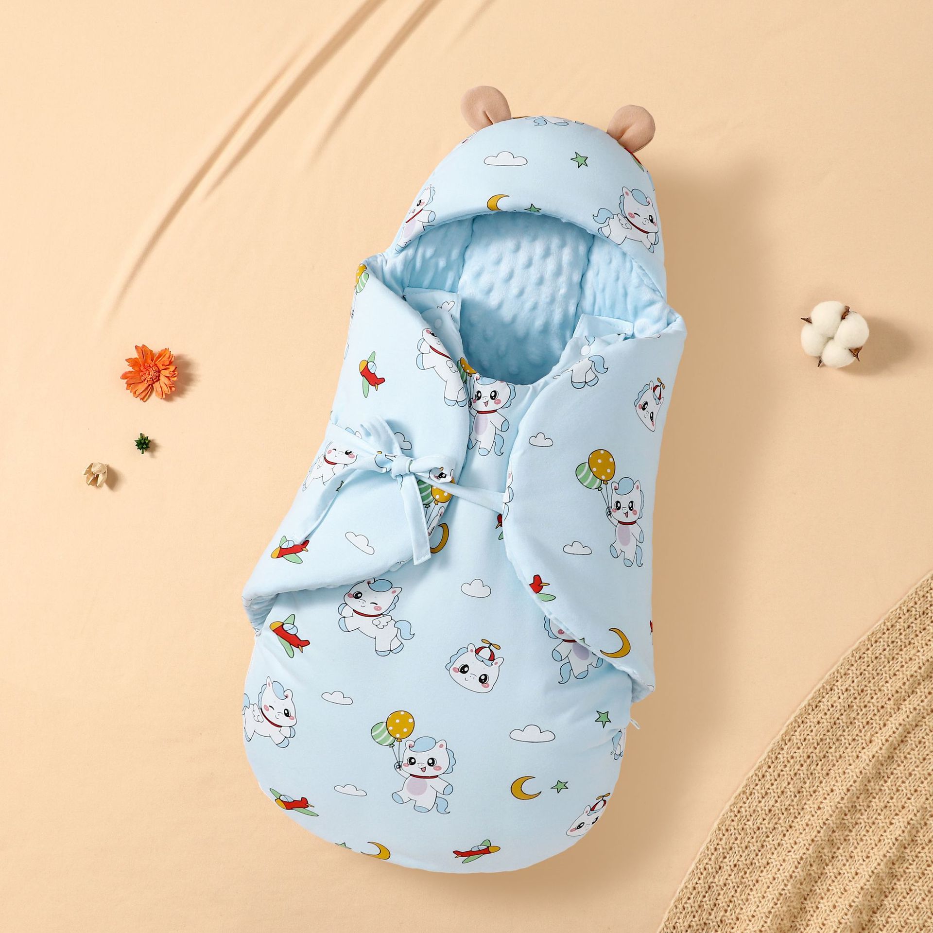 Spring and Autumn Seasons Smooth, Plaid and Breathable Baby Sleeping Bag for Sleeping, Close-Fitting Wrap for Baby in Multiple Colors Available for All Seasons