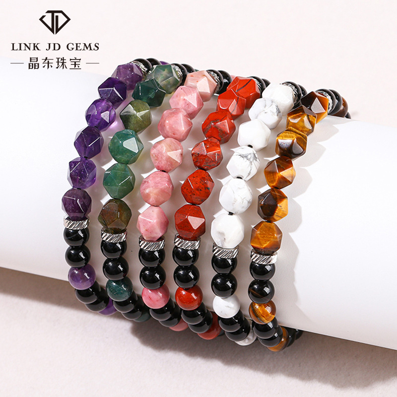 Jingdong jewelry natural yellow tiger eye red stone diamond beads black agate woven bracelet Europe and the United States cross-border jewelry wholesale Jingdong jewelry natural yellow tiger eye red stone diamond beads black agate woven bracelet Europe and the United States cross-border jewelry wholesale
