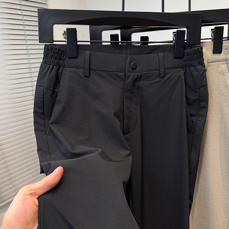 Cool Ice Silk Casual Pants Men's Pants Summer Thin 2025 New Loose Straight Trousers for Young and Middle-Aged People