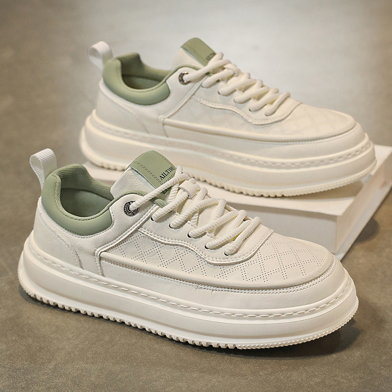 Zapatos de hombre Primavera y verano, transpirables, ligeros, zapatos blancos de suela blanda, zapatos casuales para hombre, zapatos de plataforma de todo fósforo, zapatos de moda para hombre