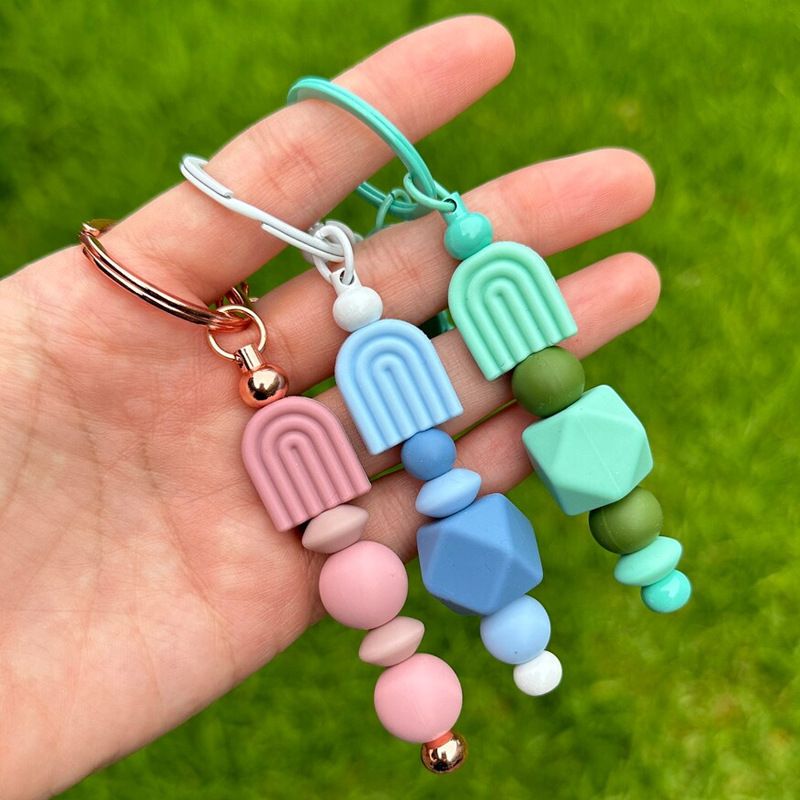 Silicone golden keychain