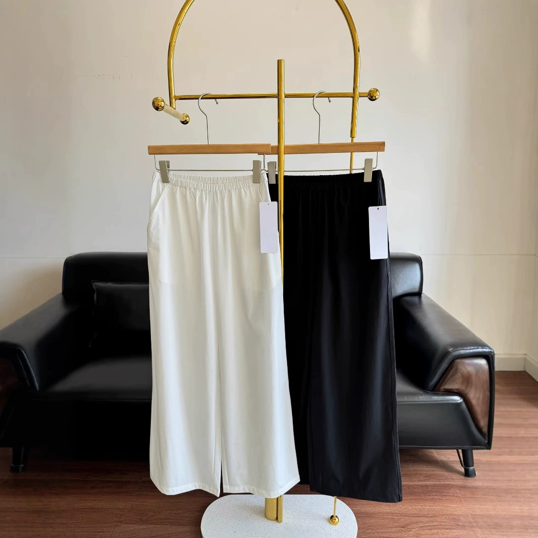 25ss новые весенне-летние женские широкие брюки с эластичной резинкой на талии 250610