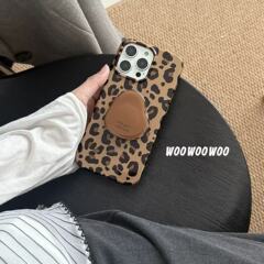 小众ins高级感复古风棕色豹纹适用iPhone16promax苹果15手机壳17
