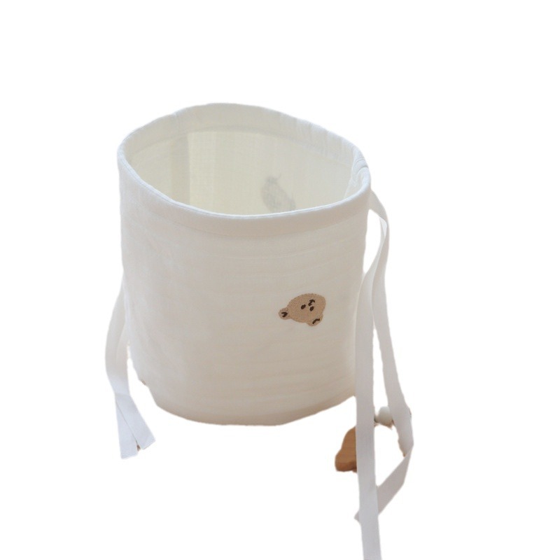 Almacenamiento de noche bolsa colgante bolsa de tela de algodón puro coreano acolchado bordado bolsa de tela pequeña bolsa de ancho 20CM * altura 21CM bolsa de tela