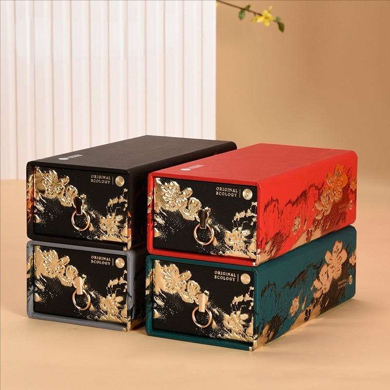 高档个性茶叶包装礼盒空礼盒岩茶红茶抽屉盒特产随手礼UV岩骨花香