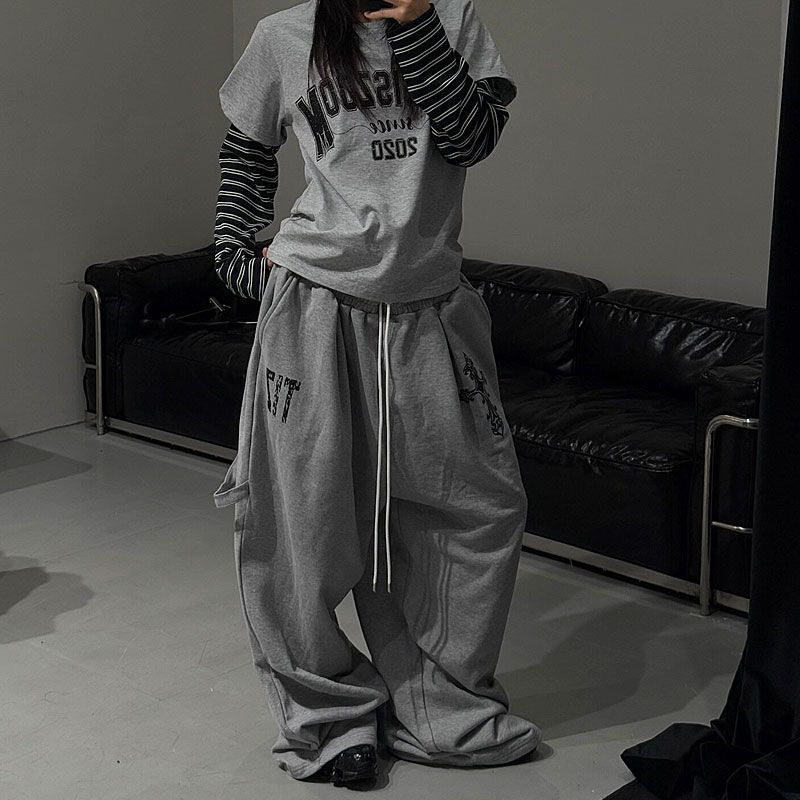 2026 Cross Chic Retro American Style Loose Tie-Dye Jazz Casual Pants Printed Wide-Leg Sweatpants Trendy Ins 2026 Cross Chic Retro American Style Loose Tie-Dye Jazz Casual Pants Printed Wide-Leg Sweatpants Trendy Ins