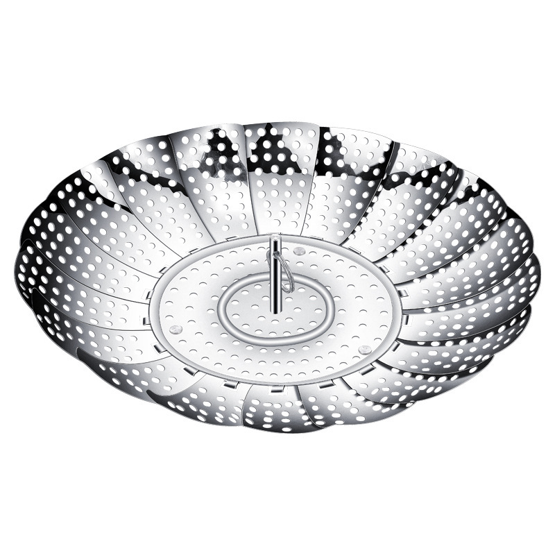 Vapor retráctil de acero inoxidable vaporizador plegable vaporizador loto pieza hogar vapor plato caliente al vapor relleno bollo almacenamiento cesta de frutas