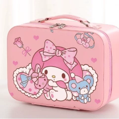Handheld capacious cosmetic bag with down, custom-made