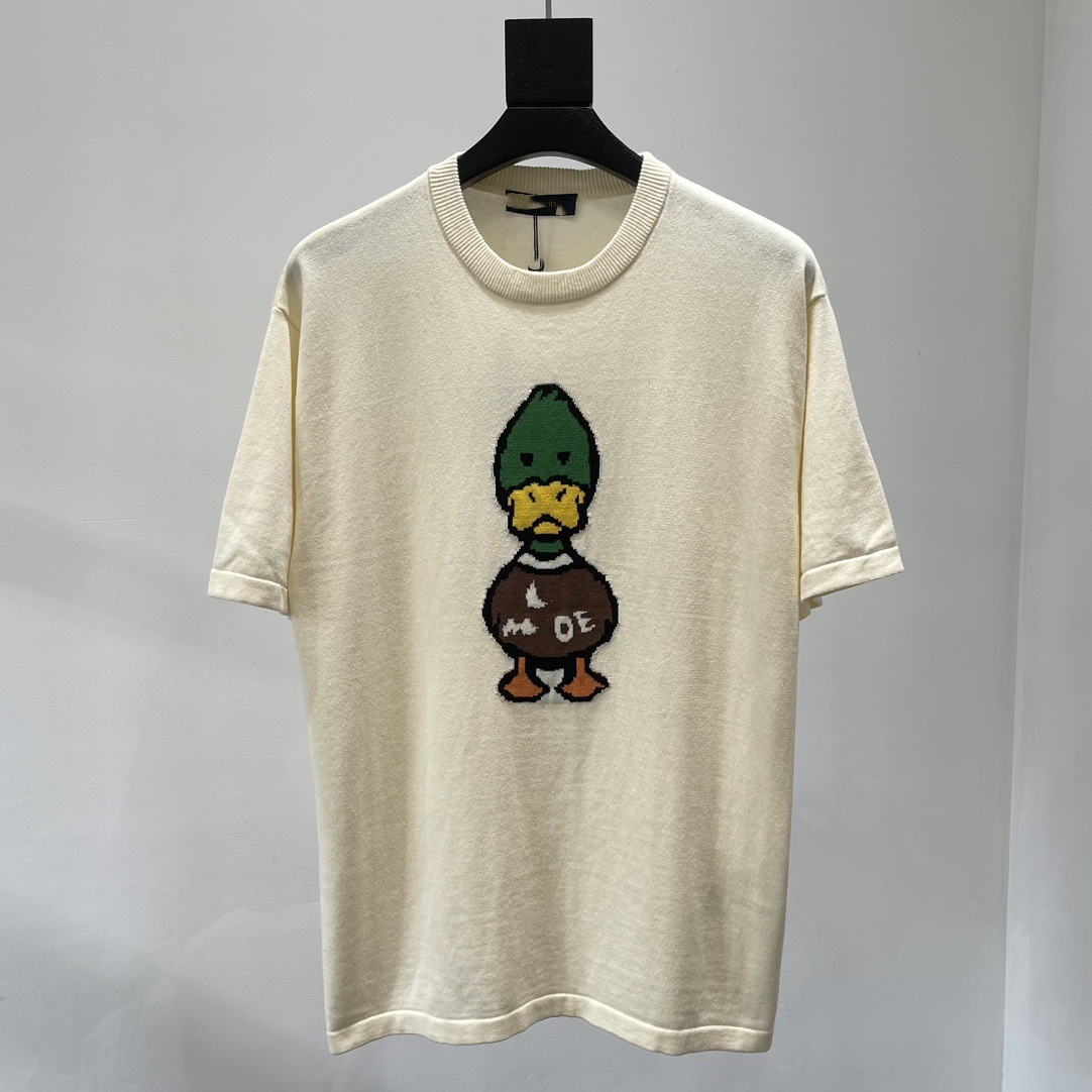 南油高品原標豪華潮ロバ家連名金アヒルジャカードネット赤同金男女半袖ニット