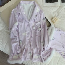 【海岛绒】2025冬季新款双面绒睡衣女城堡可爱风甜美毛毛家居服厚