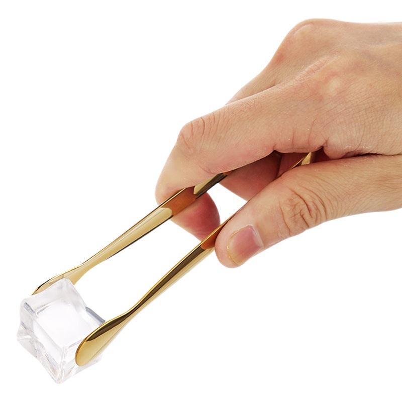 Spot 304 stainless steel thick coffee sugar clip bar KTV ice clip ice clip small clip no Burr