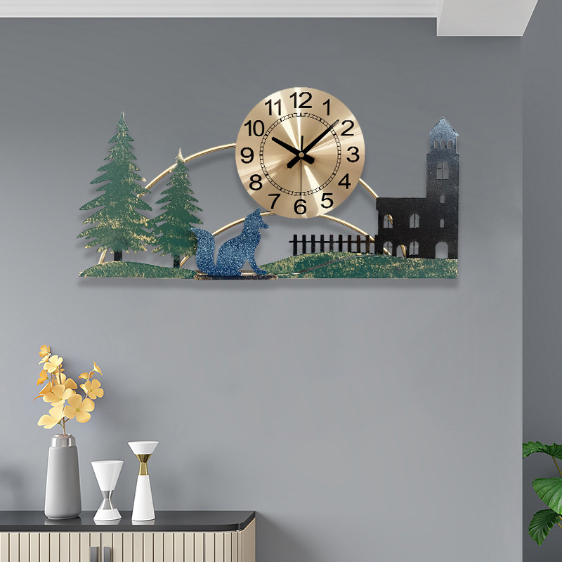 时尚餐厅客厅墙面装饰创意挂钟简美北欧风格个性简约大气网红壁钟|ms