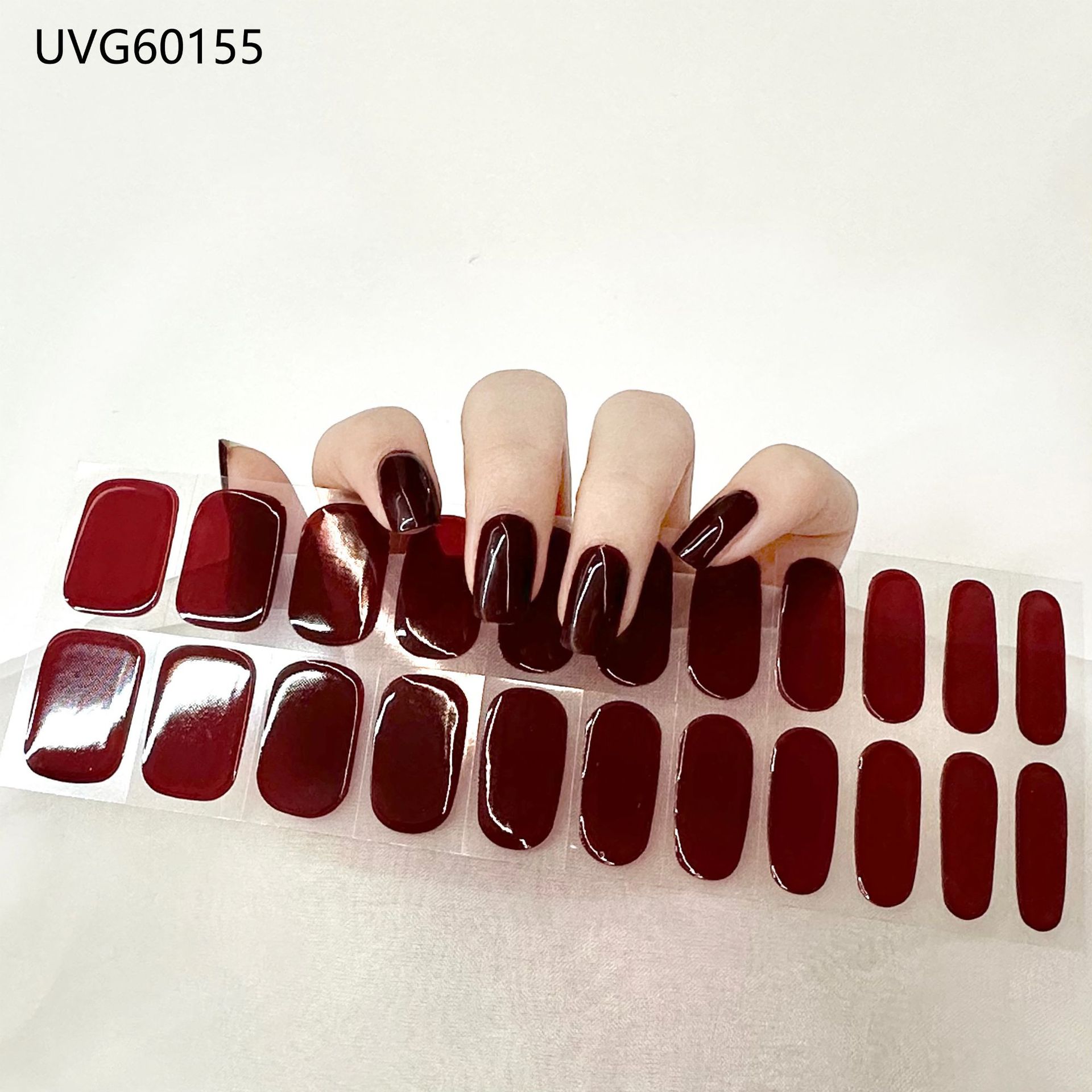 Pegatinas de uñas de gel UV transparentes efecto hielo, semicuradas, con lámina dorada, fototerapia, efecto película de aceite