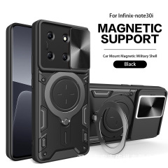 Transsion Infinix Hot 60、Tecno Spark40C対応、窓付き携帯電話ケース、磁気吸着保護カバー
