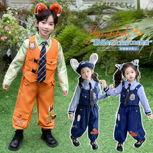 女孩卡通兔子警官工装裤JK三件套春秋款男孩尼克狐套装疯狂动物城