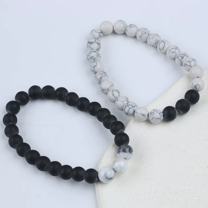 Matte agate turquoise bracelet, 8mm, for beloved