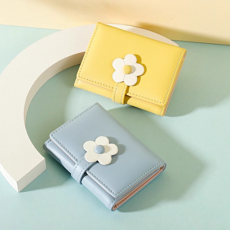 新しいインシンプルでかわいい小さな新鮮な花学生財布韓国ファッションショート 70% off レディース pu 財布|undefined