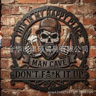 �羳�¿�Funny Skull Man Cave Metal Wall���t�˶�Ѩ���٠�