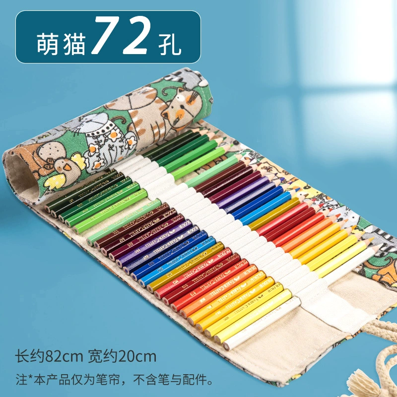 Pencil Case Handheld Art Storage Roll-Up, Capacious 24–72 Slots, Compact 38×20 cm