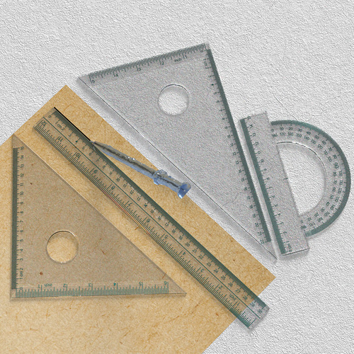 Poppy diy crystal glue mold 30cm extended ruler protractor triangle ruler four-piece set silicone mold