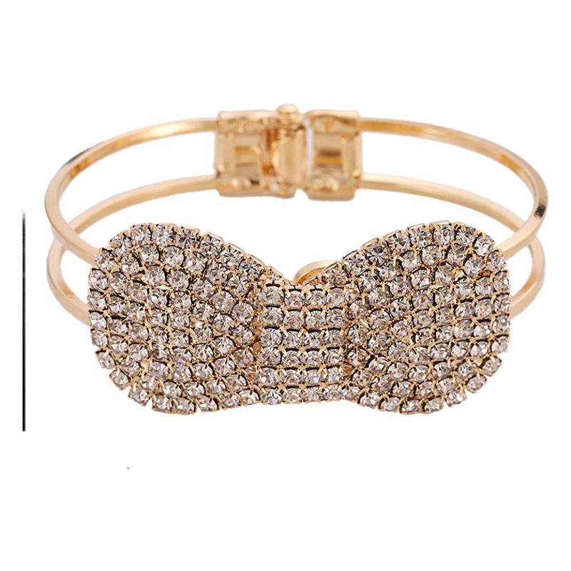 Europa y América del diamante mariposa pulsera moda rhinestone pulsera abierta elegante de las mujeres del todo-fósforo Mori pulsera image 1