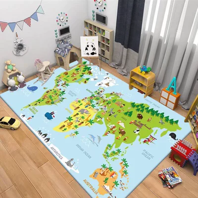 Avtomobil döşəmə paspasları — Early Education Kindergarten Carpet Game - childrens-carpet-925-4060cm-crystal-velvet