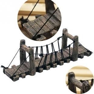 Fish Tank Landscaping Decoration Suspension Bridge Garden Landscaping Decoration Aquarium Fish and Shrimp Resin Bridge Turtle Climbing Platform Rope Bridge