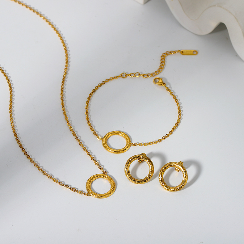 PVD Coated Gold Plating Process Real Gold Plated Plating Material PVD Coated Real Gold Plated 18K Gold Geometric 304 Stainless Steel Retro Modern Style Waterproof Non Tarnish Bracelets Earrings Necklace