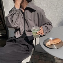 时髦街拍短款外套~2024早春新款防水防风宽松百搭夹克女装83967