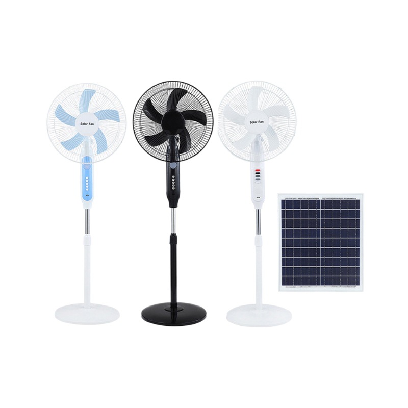 Ventilador de carga solar, fuerte viento doméstico, batería silenciosa vertical, ventilador de movimiento de cabeza, camping al aire libre, portátil