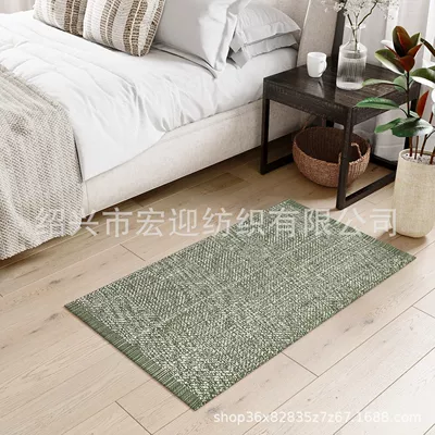 Avtomobil döşəmə paspasları — cross-border foreign trade twill multi-colored - diagonal-olive-green-trim-60x90cm