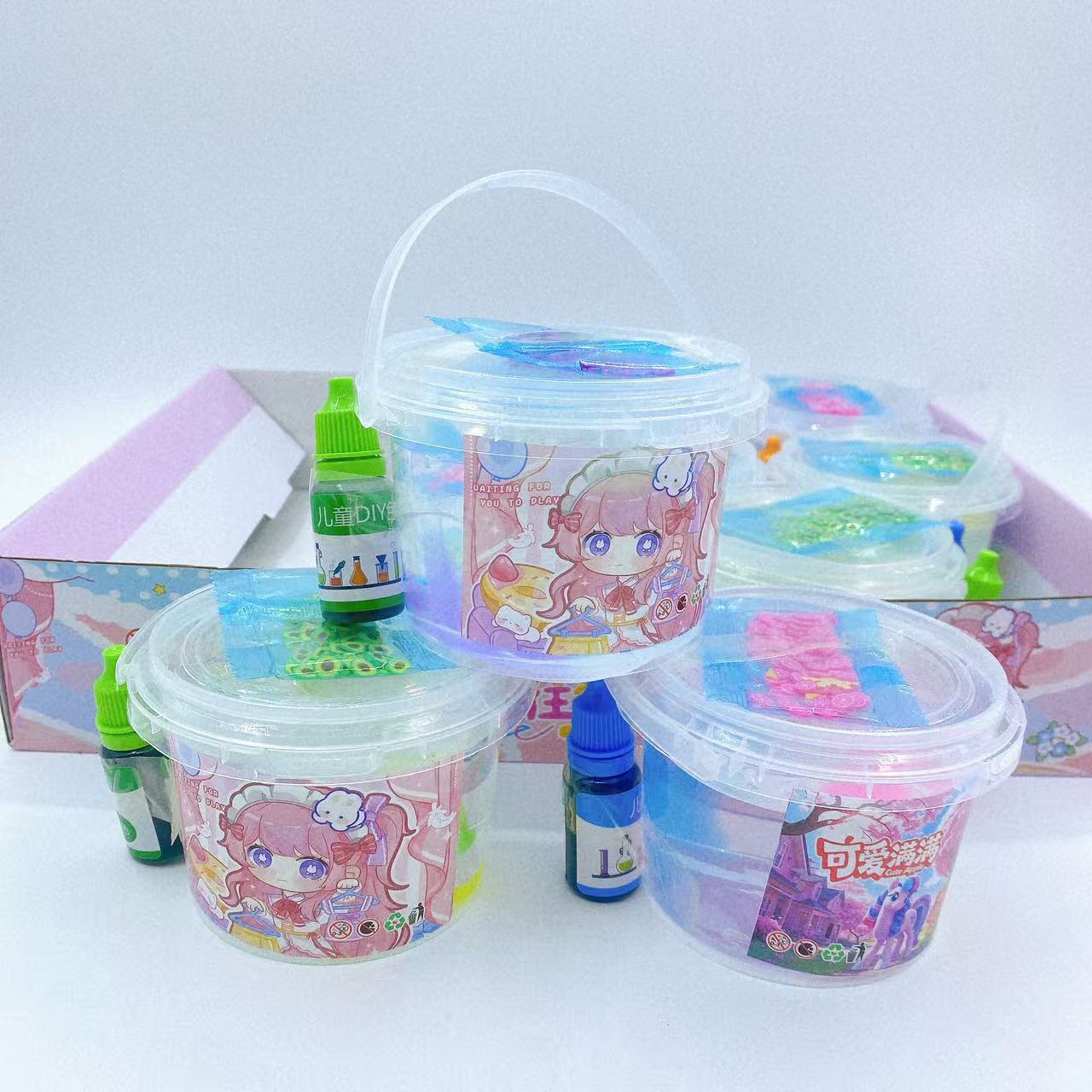 Juguetes creativos para niños hechos a mano DIY pigmento desprimir barro adornamiento pellizco desprimir botella de barro transparente color