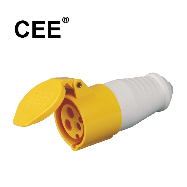 CEE-213-4/223-4黄色110-130V 16/32A IP44三芯2P+E工业插头插座