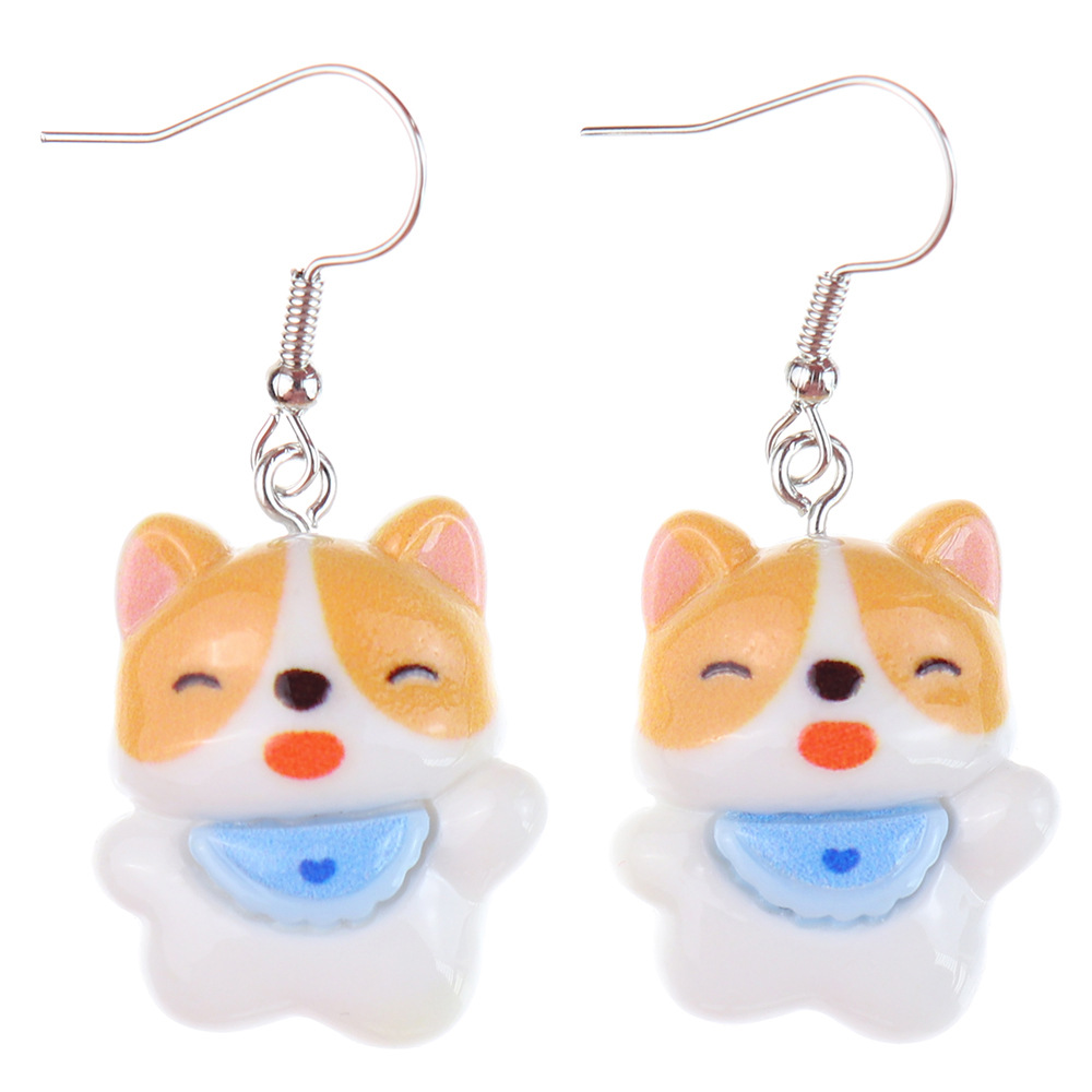 1 Pair Cartoon Style Cute Dog Plastic Drop Earrings display picture 2