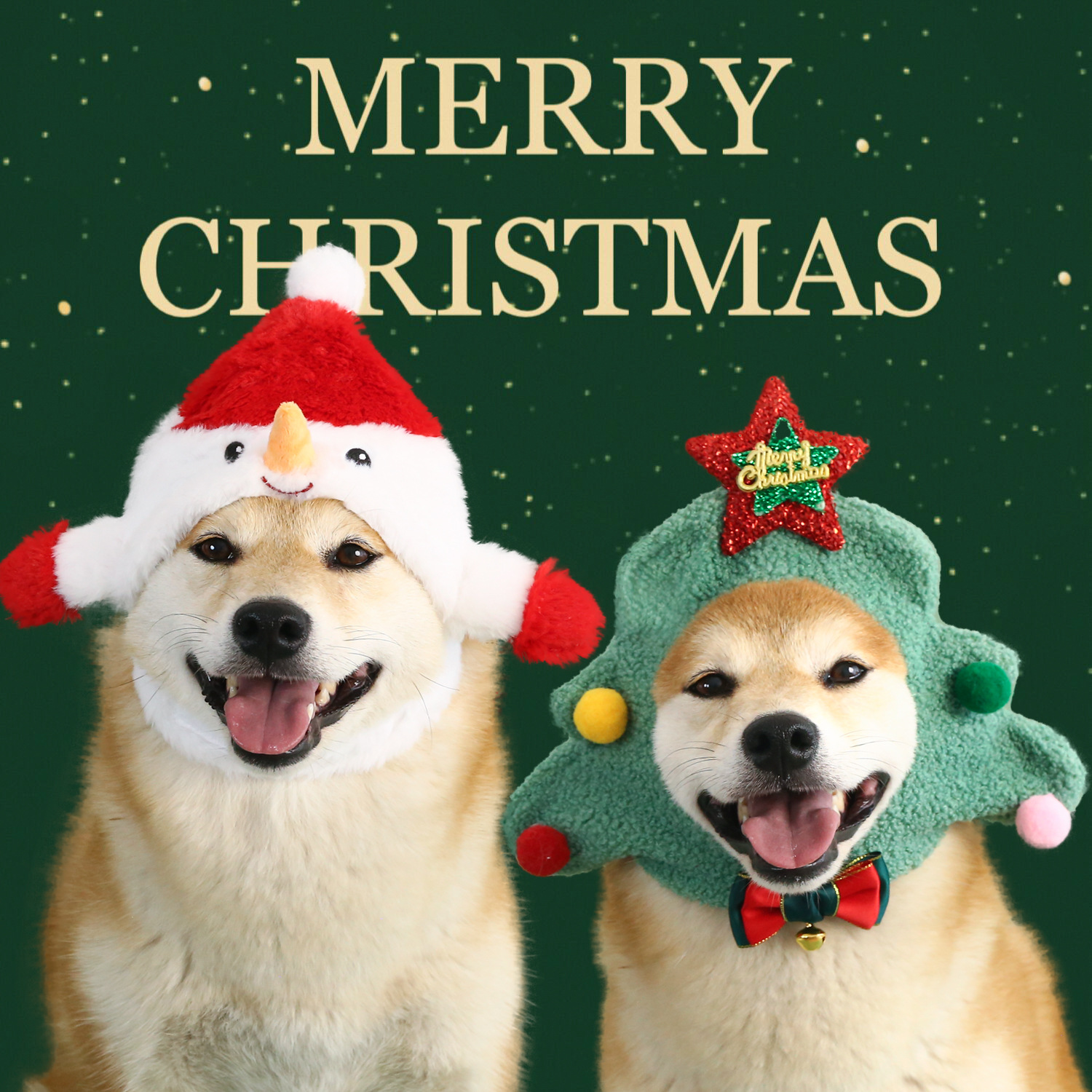 Perro Árbol de Navidad Sombrero de muñeco de nieve Tamaño mediano Shiba Inu Teddy Dibujos animados felpa lindo vestir vacaciones sombrero arco image 1