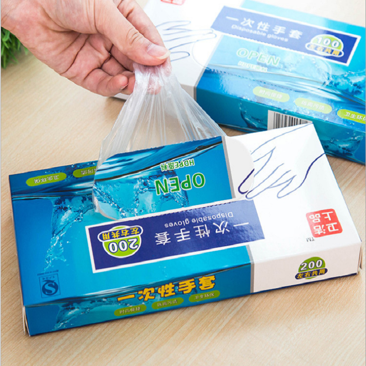 100 Pack Disposable TPE Plastic Gloves for Food Service, Hairdressing, Household Cleaning and Hygiene Film Gloves Wholesale