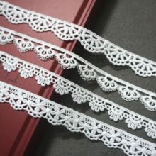 2CM新款洛丽塔刺绣水溶花边牛奶丝单边小花波浪lace蕾丝花 边条