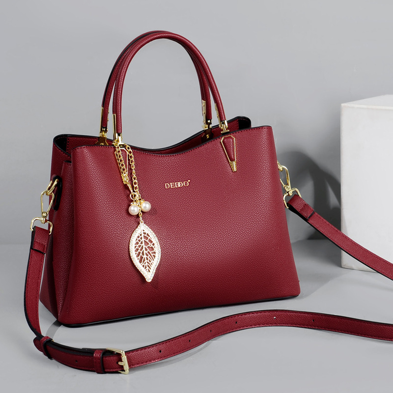 Bolso de Mano Modelo 2025 para Mamá, Bolso Rojo para Boda, Gran Capacidad, de Alta Gama, para Mujeres de Mediana Edad, Bolso Cruzado para Suegra