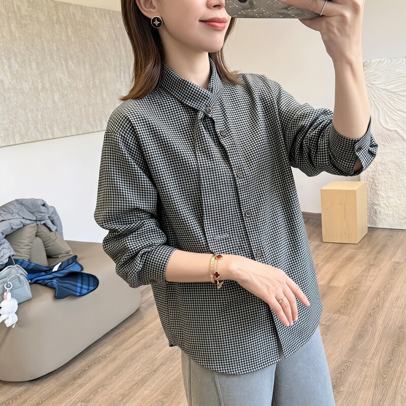 Tie-Design Shirt, London Fine Plaid Long-Sleeve Shirt, Lightweight and Breathable, 2026 Early Autumn Slim-Fit Top Tie-Design Shirt, London Fine Plaid Long-Sleeve Shirt, Lightweight and Breathable, 2026 Early Autumn Slim-Fit Top