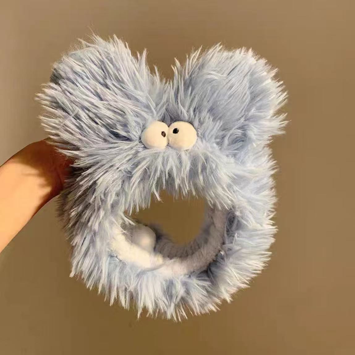 Caricatura verde rana correa de cabello mujer nuevo lindo gran ojo correa de cabello lavar la cara correa de cabello máscara de Navidad tocado