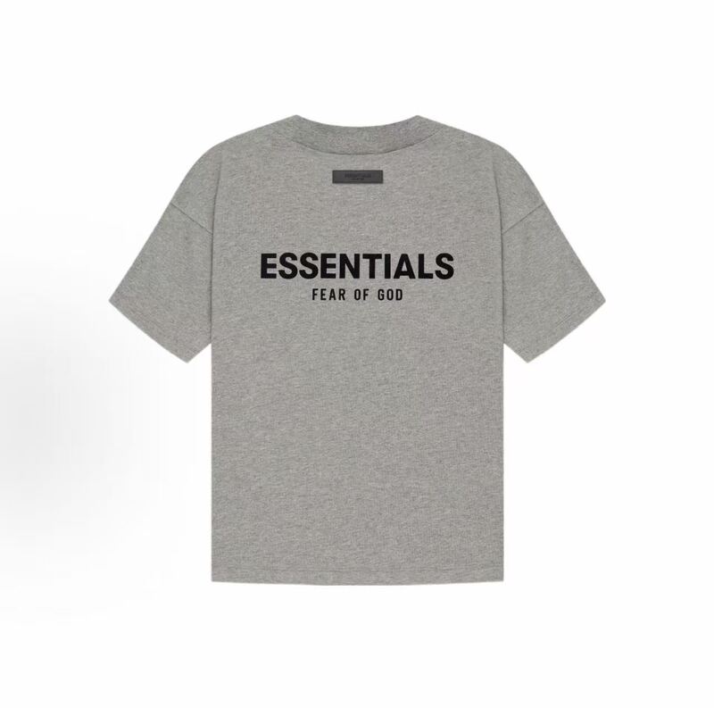 Essentials Ss22 Tee Light Oatmeal Logo Short-Sleeved Round Neck Pullover