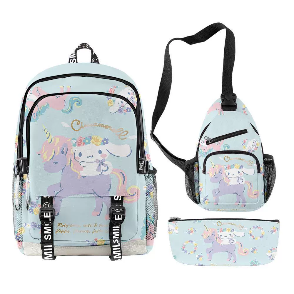 Sanrio, school bag, backpack, pencil case, set, Cinnamoroll, 3 piece set