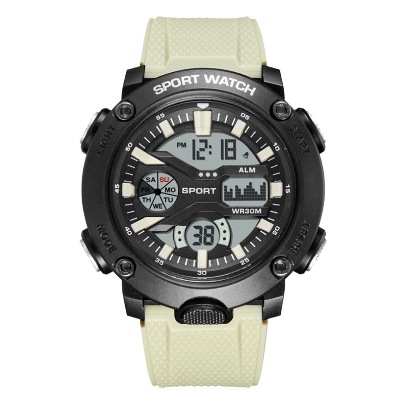 Reloj de los hombres deportes al aire libre correr tiempo luminoso impermeable multi-funcional Internet celebridad juventud estudiante reloj electrónico