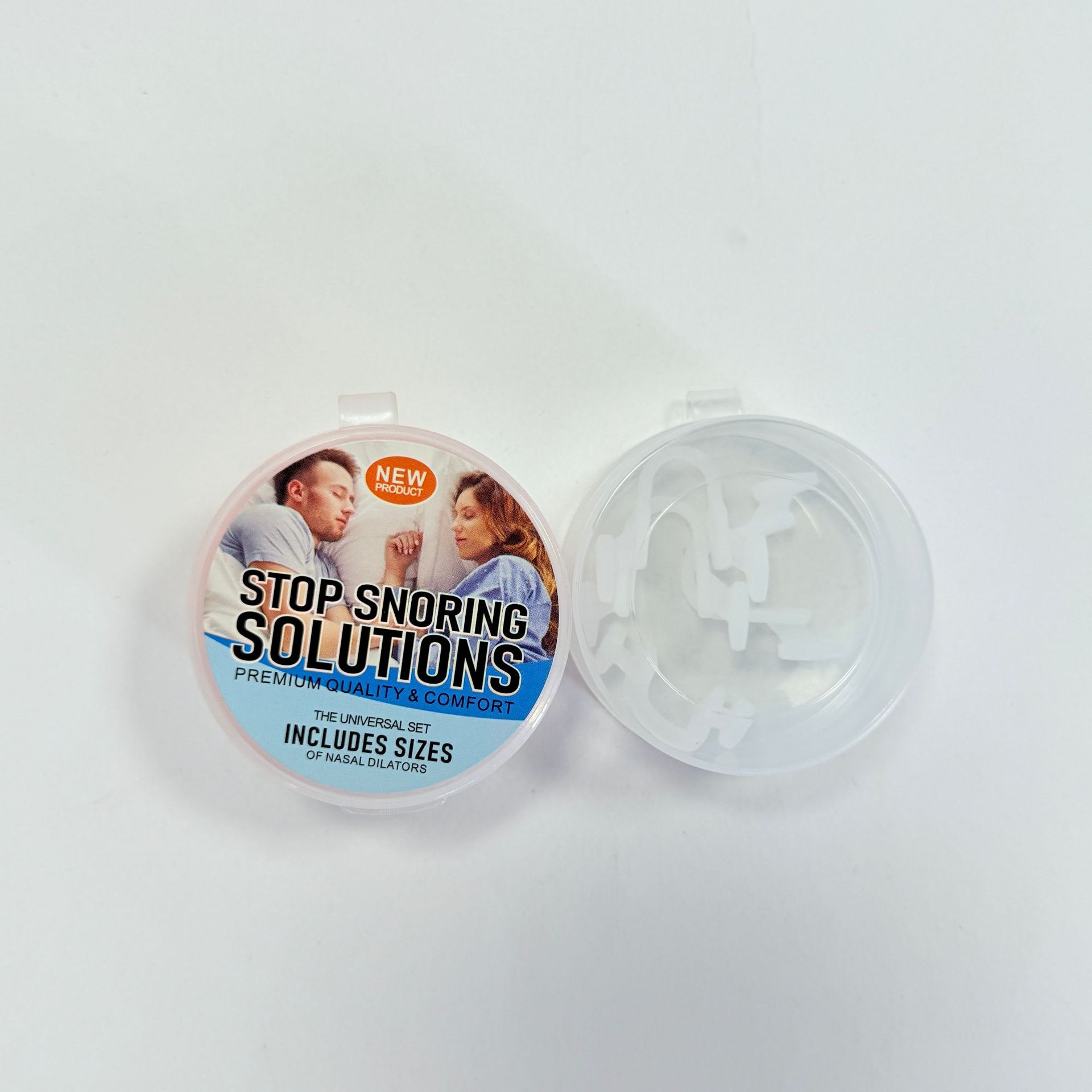 Suministro transfronterizo Mini sujetador de ronquidos elástico de silicona con caja de color Juego completo de ventas directas de fábrica anti-ronquidos