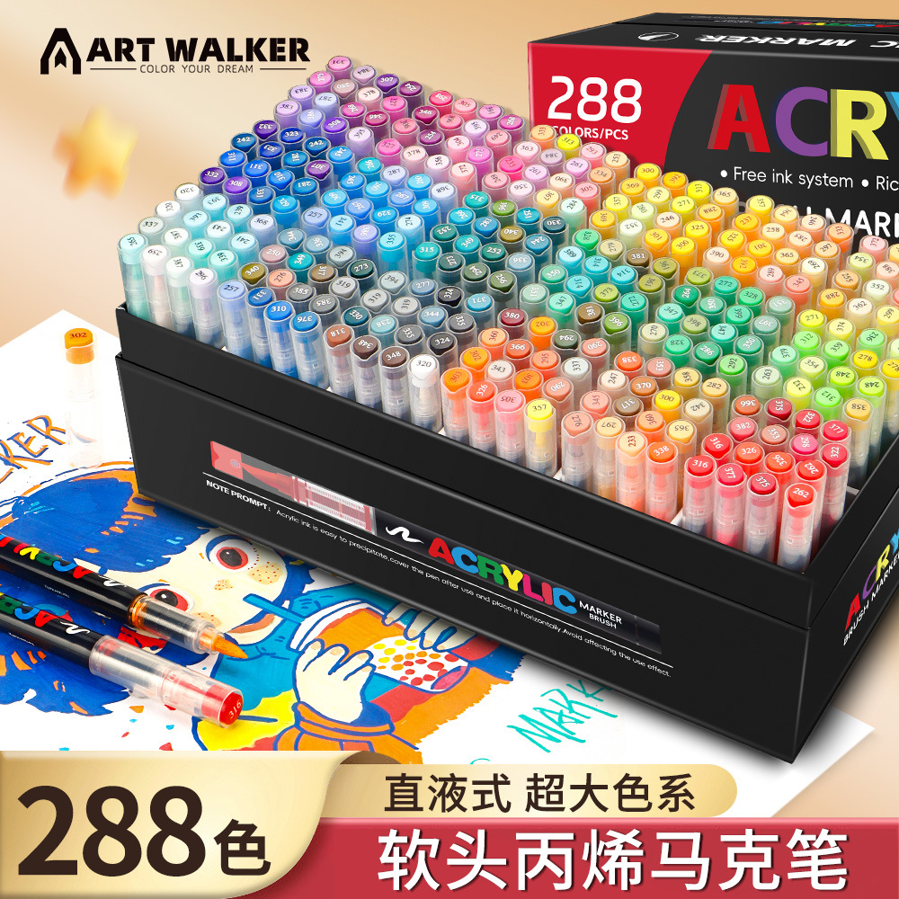 Marcador acrílico directo 280 colores a todo color Pincel de color grande profesional de arte lote en stock